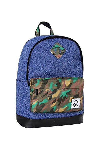 United Colors Of Benetton Lacivert Kamuflaj Okul Sırt Çantası