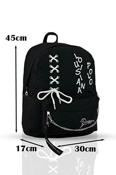 Louisiana Polo 1141 Okul Seti - Sırt Çantası ve Kalemlik Beyaz