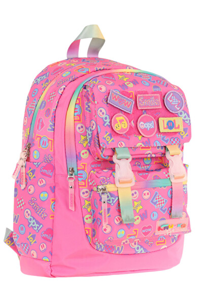 Elatae L5237 Su Geçirmez Kumaş Kız Çocuk Çok Gözlü Ortopedik Okul Sırt Çantası