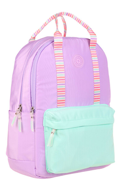 Elatae K1764 Su Geçirmez Kumaş Kız Çocuk Çok Gözlü Ortopedik Okul Sırt Çantası