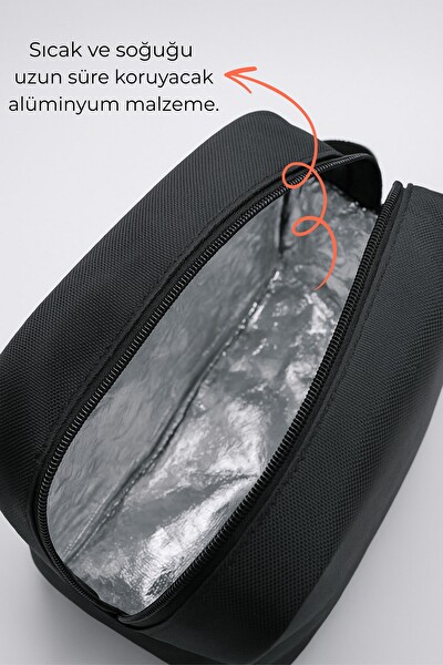 Louisiana Polo 1142 Siyah Beyaz Termoslu Beslenme Çantası