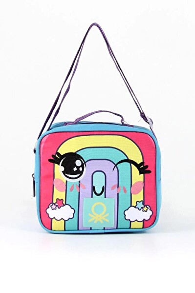 United Colors Of Benetton Gökkuşağı Desenli Anaokul Çantası Seti - Anaokul Çantası - Beslenme Çantası