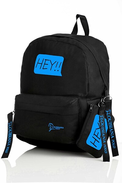 Louisiana Polo 1525 Laptop Bölmeli Hey Siyah Mavi Okul Çantası