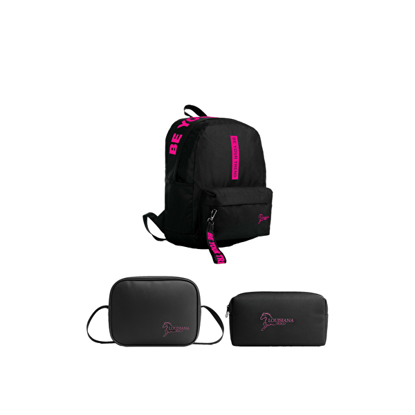 1140 Çanta - Termal Beslenme - Kalemlik Pembe Okul Seti