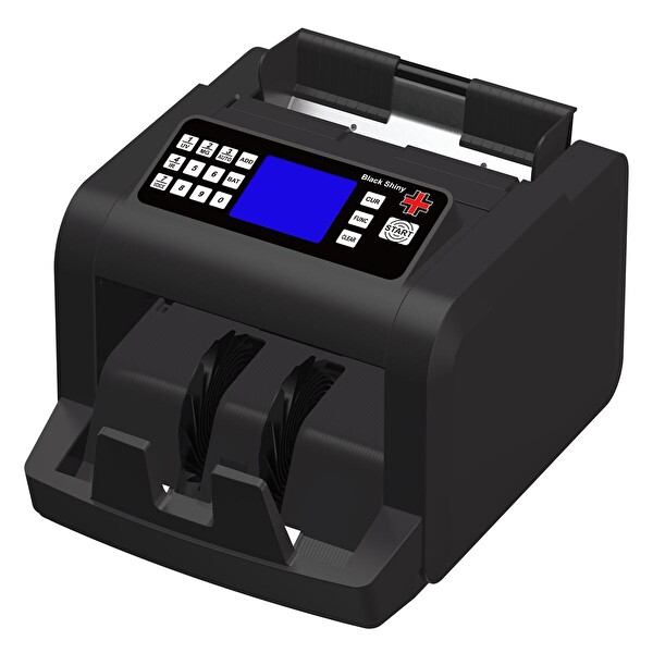 Black Shiny Para Sayma Makinesi - TL, EUR Karışık Sayım Geçersiz Birim Tespiti ve Müşteri Ekranı