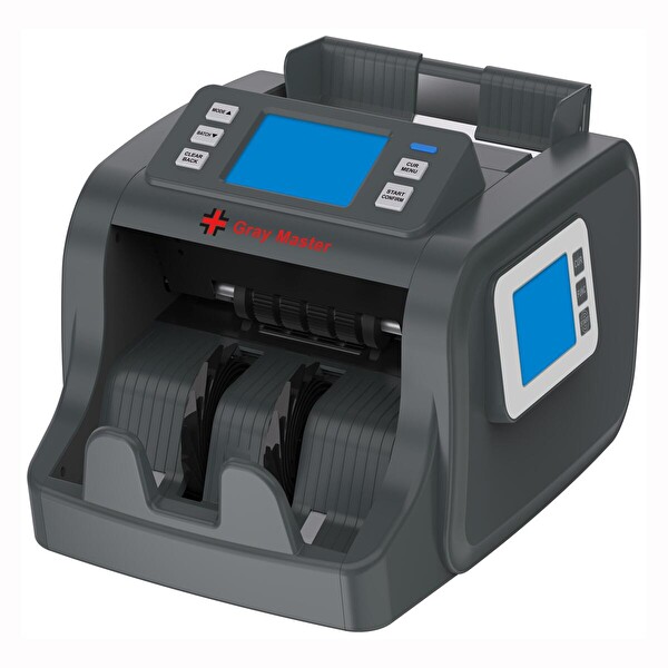 Gray Master Para Sayma Makinesi - 8 Para Birimi Mix Sayım CIS Teknolojisi Geçersiz Banknot Tespiti