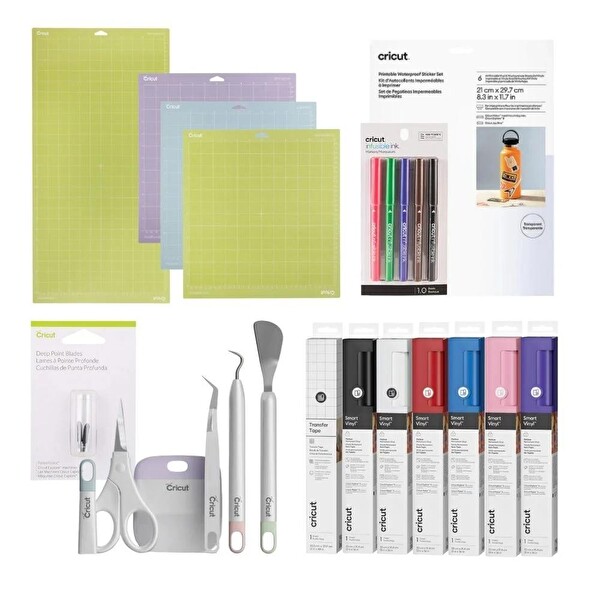 Cricut Explore - Maker Kesici Makineleri İçin Temel İhtiyaç Paketi - Vinil Alet ve Sarf Malzemeleri
