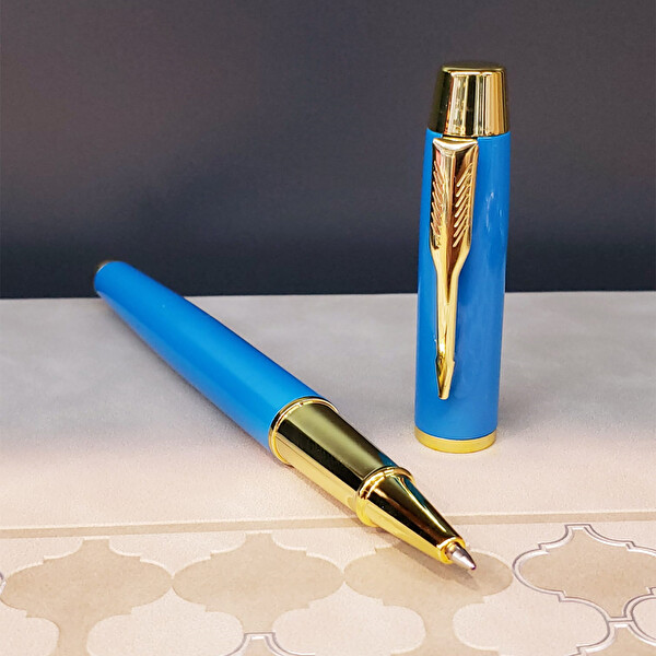 Evimdeyokyok Turkuaz Metal Roller Kalem