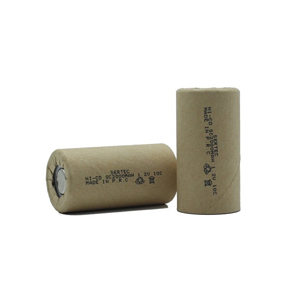 Evimdeyokyok 1.2V Ni-Cd SC 2000 Mah Kağıt Şarjlı Pil 10C Başsız - Flat Head