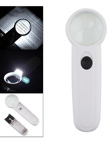 Evimdeyokyok 15X Çok Fonksiyonlu 2 Led Işıklı Taşınabilir El Büyüteç