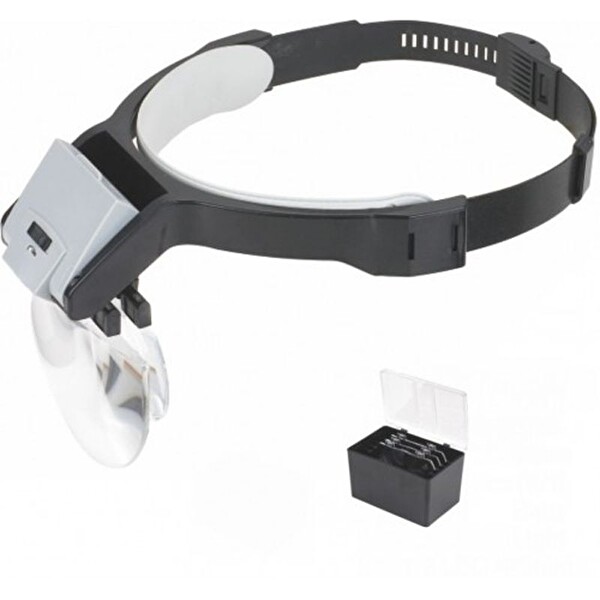 Evimdeyokyok Lens Takmalı 5 Lenslı Led Lambalı Şapka Tip Büyüteç