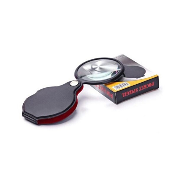 Evimdeyokyok XX1051 5X 60MM Cam Optik Lens Katlanabilir Deri Kaplamalı Cep Büyüteç