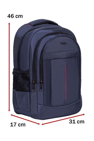 Dada Geniş İç Hacim Yandan Cepli Lacivert Okul Çantası