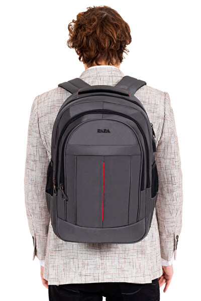 Dada Geniş İç Hacim Yandan Cepli Uzun Ömürlü Gri Okul Çantası