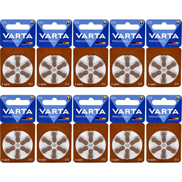 Varta İşitme Cihazı Pili No:312 - 60 Adet