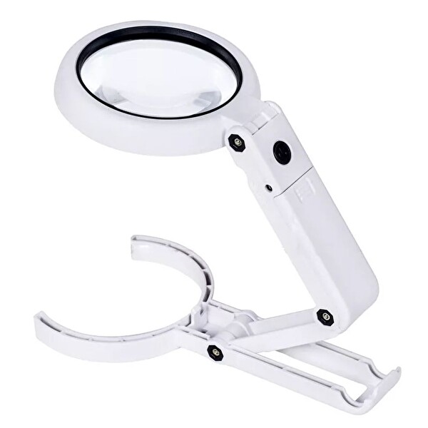 Evimdeyokyok FS90RC Usb Şarj Edilebilir Katlanabilir 3.5 - 10X Büyüteç 8 Ledli Masa Ve Eliçin Büyüteç