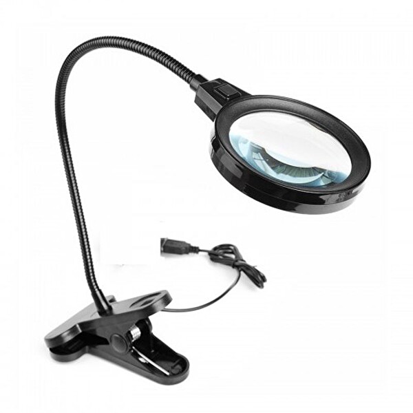 Evimdeyokyok 12 Led Clipslı Işıklı Büyüteç Işıklı Masa Lambası Çalışma Lambası