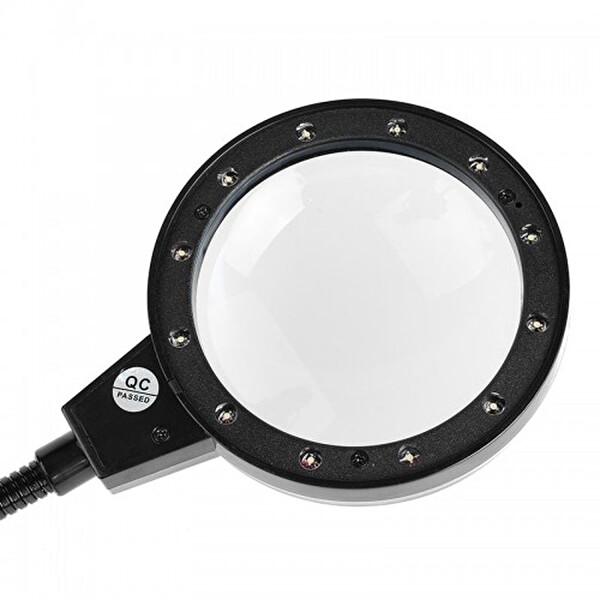 Evimdeyokyok 12 Led Clipslı Işıklı Büyüteç Işıklı Masa Lambası Çalışma Lambası