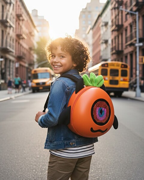 Reyo Koca Göz LED Akıllı Çocuk Çantası Turuncu