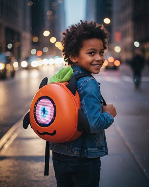 Reyo Koca Göz LED Akıllı Çocuk Çantası Turuncu