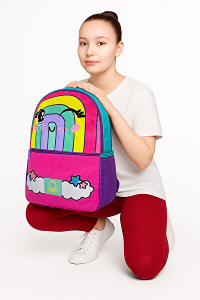 United Colors Of Benetton Gökkuşağı İlkokul Çantası Seti(Çanta - Beslenme Kutusu - Kalemlik)