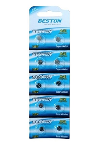 Beston AG1 LR621/ LR60 1.5V Alkalin 10'lu Saat Pili - Düğme Pil