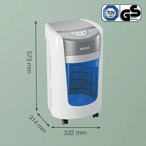 Leitz IQ OptiMax 225 Mikro Kesimli Evrak İmha Makinesi P5 15L - Beyaz
