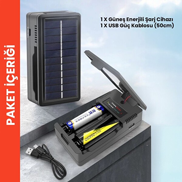 Upway Güneş Enerjili Çok Fonksiyonlu Pil Telefon Şarj Cihazı - Elektrikli ve Güneş Enerjili Şarj