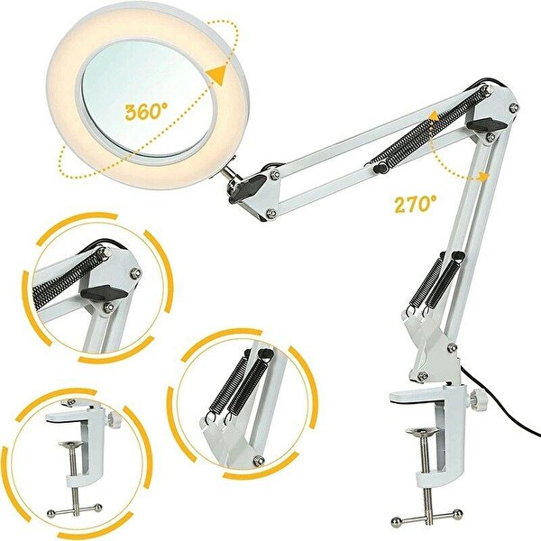 Electroon ELC-2059 3 Diopter Masa Üstü 64 Ledli Akrobat Büyüteç Mercek