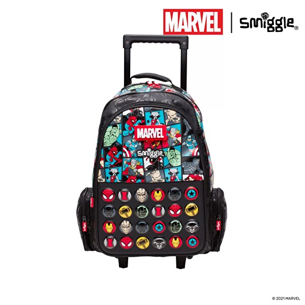 Smiggle - Marvel Çekçekli Işıklı Tekerlekli Çanta