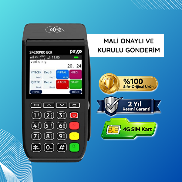 Paygo SP630 PRO 4G Yeni Nesil Mobil Yazar Kasa POS - Kurulu Gönderim