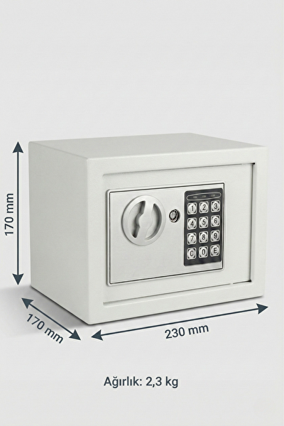 4Berry 17EIJ Dijital Şifreli Elektronik Metal Gövdeli Duvara Sabitlenebilir Güvenlik Kasası - Beyaz