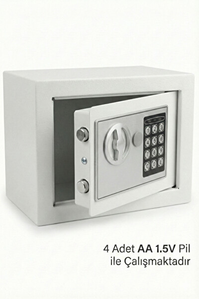 4Berry 17EIJ Dijital Şifreli Elektronik Metal Gövdeli Duvara Sabitlenebilir Güvenlik Kasası - Beyaz