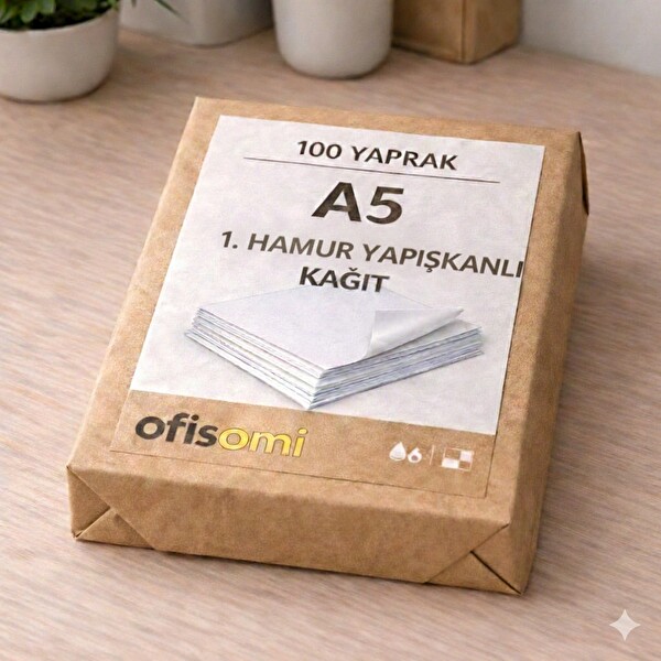Ofisomi 1. Hamur Yapışkanlı Sticker Kağıt A5 Mat 90 Gr/m² 100 Adet-Paket