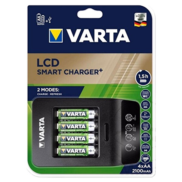 Varta 57684 LCD Smart Pil Şarj Aleti - 4x Aa 2100 Mah