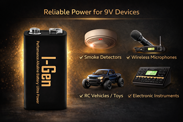 I-Gen Batteries 6LR61 Ultra Alkalin 9 Volt Pil 9V Kare Pil 10'lu Paket