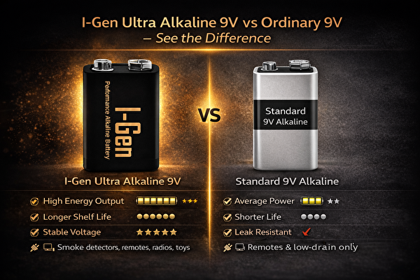 I-Gen Batteries 6LR61 Ultra Alkalin 9 Volt Pil 9V Kare Pil 10'lu Paket