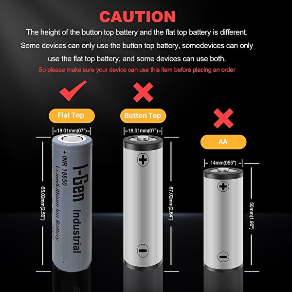 I-Gen Batteries Industrial E003 Inr 18650 3.7V 2500 Mah 12C 9.25WH Li-Ion Şarjlı Pil Düz Başlı Lityum Pil 32'li Paket