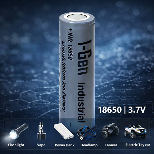 I-Gen Batteries Industrial E004 Inr 18650 3.7V 3200 Mah 10A 11.84WH Li-Ion Şarjlı Pil Düz Başlı Lityum Pil 32'li Paket