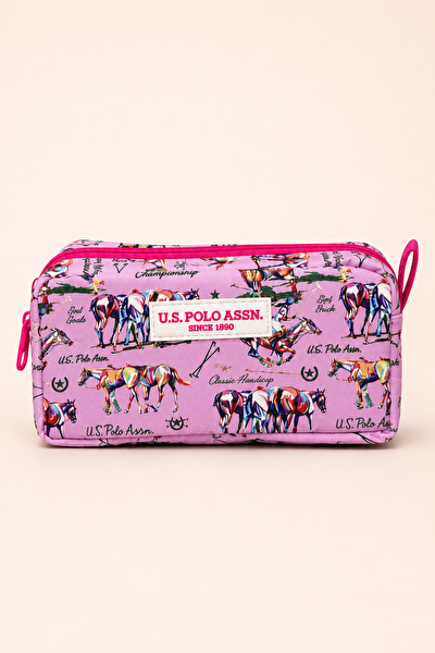 U.S. Polo Assn. Kız Çocuk 2'li Okul Çanta Seti Sırt Çantası Kalemlik Pembe