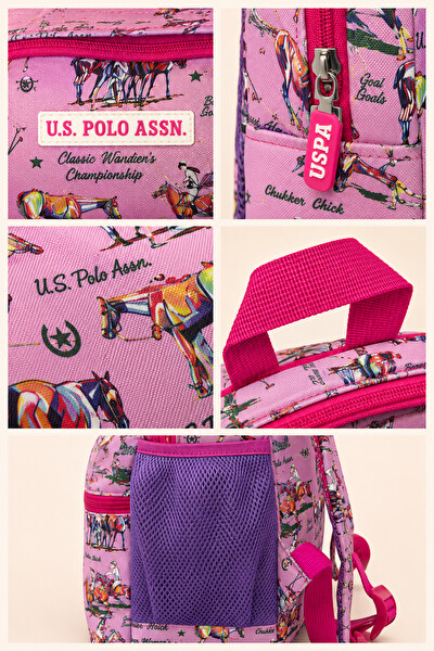 U.S. Polo Assn. Kız Çocuk Okul Sırt Çantası Ergonomik Geniş Hacimli İlkokul Pembe