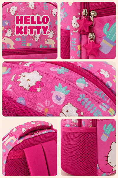 Hello Kitty Lisanslı Kız Çocuk Okul Çanta Seti Okul Sırt Çantası Kalemlik İlkokul Pembe
