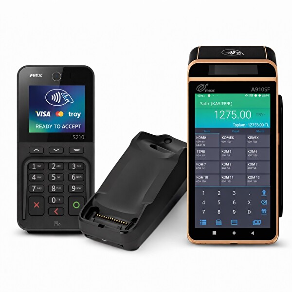 Pax A910SF Android YazarkasaPOS - S210 Pinpad ve B910sf İletişim ve Şarj Ünitesi