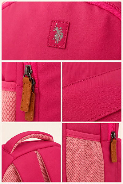 U.S. Polo Assn. Kız Çocuk İlkokul Ortaokul Okul Çantası Pembe Çok Gözlü Günlük Sırt Çantası PLCAN26043