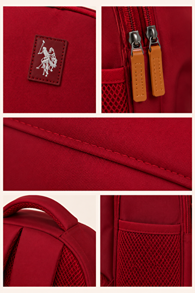 U.S. Polo Assn. Bordo Unisex Okul Sırt Çantası Günlük Seyahat Laptop Bölmeli Su Geçirmez Sırt Çantası PLCAN26045