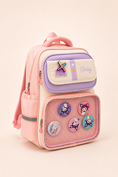 Ççs Kids Kız Çocuk İlkokul Okul Çantası Beslenme Çantası Kalemlik 3'lü Set Ortopedik Pembe 51974