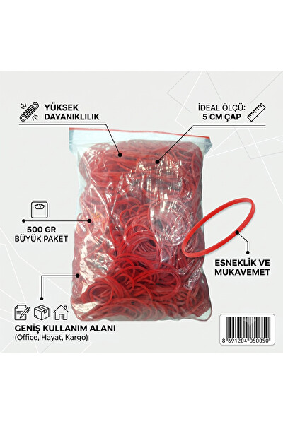 Piyatech Kırmızı Paket Lastiği 5 CM 500 GR