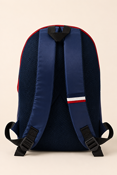 U.S. Polo Assn. Saten Kumaş İlkokul Ortaokul Okul Sırt Çantası Ortopedik Hafif Çok Gözlü Lacivert Kırmızı PLCAN26102