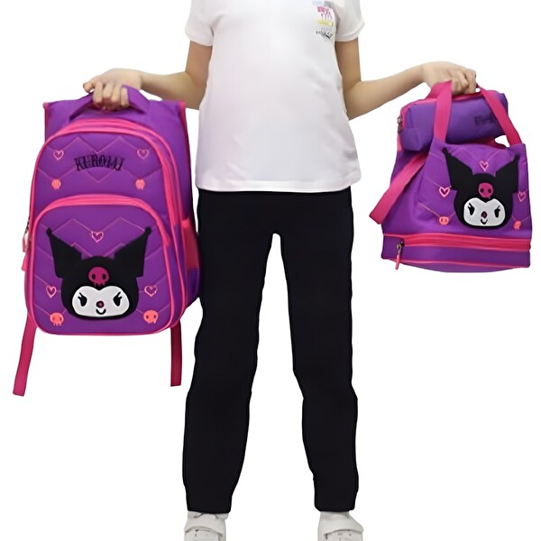 Woomino Termal Beslenme Çantalı 3'lü Set İlkokul Çantası Seti