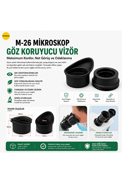 Piyatech M-26 Uyumlu Mikroskop Gözlük Lastiği Çifti